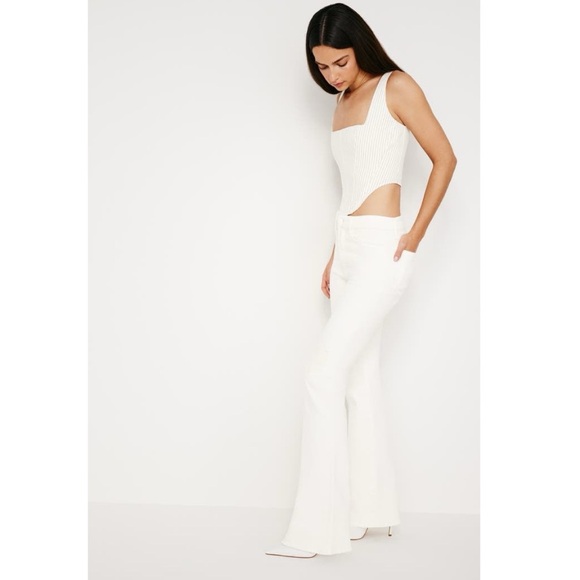 Good American Good Classic Boot Cut Jeans Cloud White Size 4/27 - Picture 13 of 13